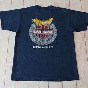 Yazbek Harley Davidson Puerto Vallarta fire eagle graphic tee sz L